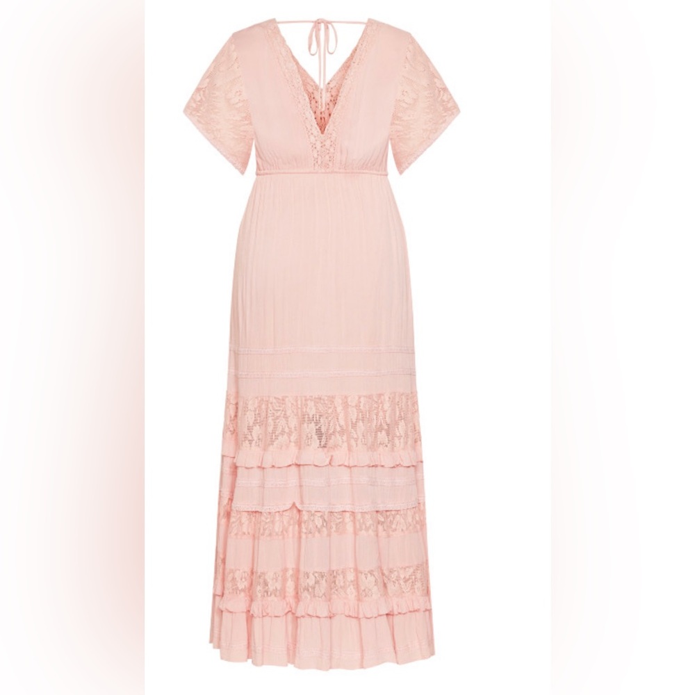 SOLD SOLD NWT AVEOLOGY - Avenue Trixie Lace Trim Maxi Dress - blush - 26/28 = 3X - Picture 5 of 5